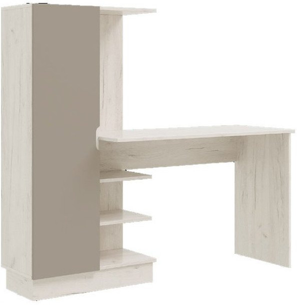 Юниор-4 Компьютерный стол (Шарли белый, Крафт белый)