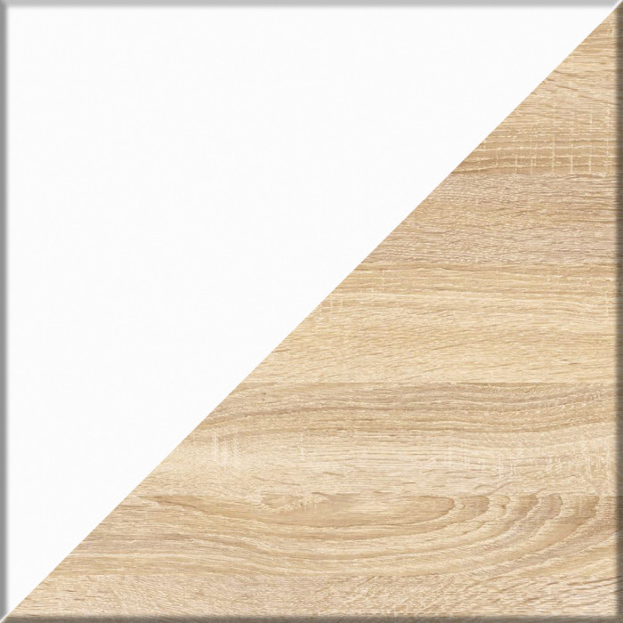 Мори компьютерный стол МС-6 левый + Пенал МШ400.1, дуб сонома/белый