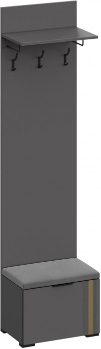 Модульная Прихожая Эмэ, набор №4, Графит/Графит золото, Simple 27