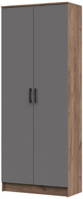 ШК-204 Машенька ЛДСП шкаф комби (800*2020*380) дуб крафт табачный/серый графит