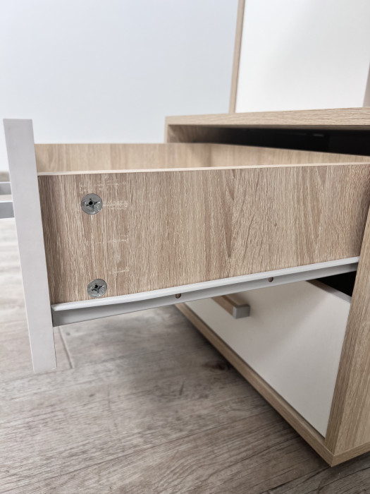 Компьютерный стол Квартет-9, Дуб крафт серый/Кашемир