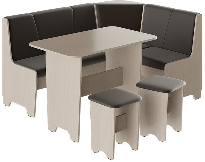 Техас Кухонный уголок Исп.1 (Дуб Сонома/Экокожа коричневая)