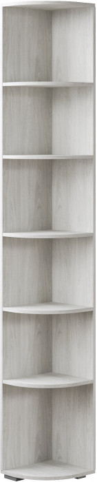 Ливорно Угловой стеллаж ЛШ-10 ясень анкор светлый патина серебро