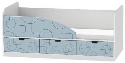 Кровать Бриз-4 80х160 Квадрат (Антарктида/Белый/Левый)