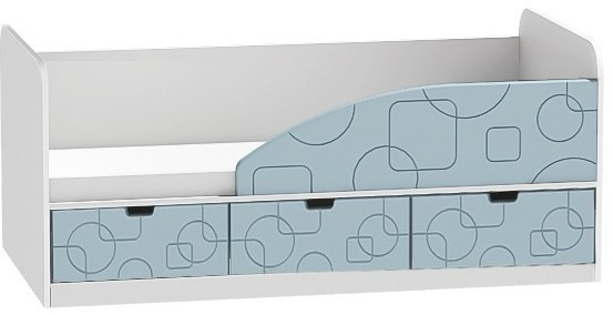 Кровать Бриз-4 80х160 Квадрат (Антарктида/Белый/Левый)