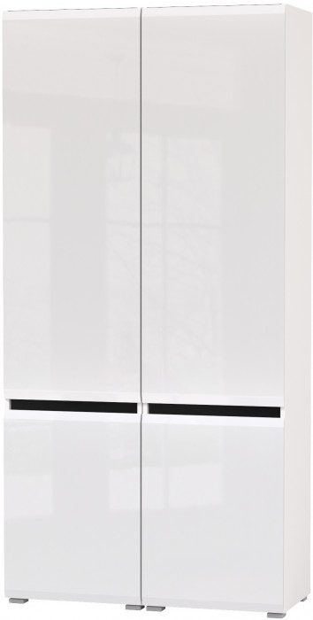 Сидней 13.200 Шкаф 2 штуки, корпус: белый/чёрный/фасады: МДФ белый глянец