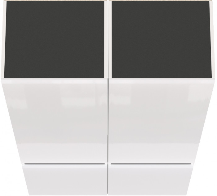 Сидней 13.200 Шкаф 2 штуки, корпус: белый/чёрный/фасады: МДФ белый глянец