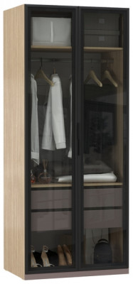 Амьен Шкаф-витрина 16.395, плейн/веллюто капучино