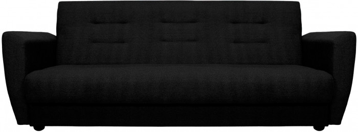 Раскладной диван-кровать, прямой, книжка, цвет черный, Лира 140х190
