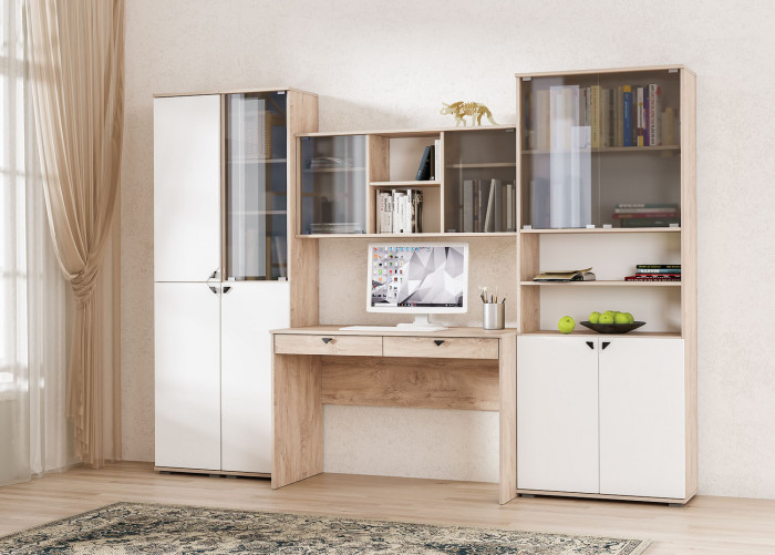 Бостон 10.51 Шкаф навесной, дуб эндгрейн элегантный