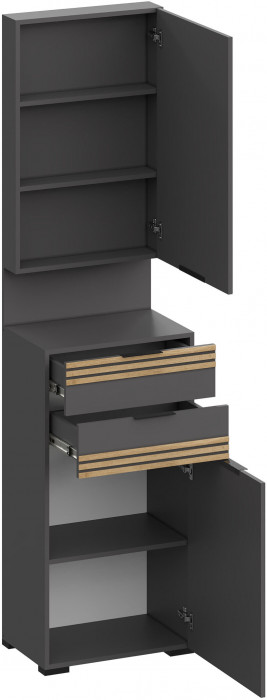 Прихожая Нао, набор №11, Дуб вотан/Графит, Вотан, Simple 27