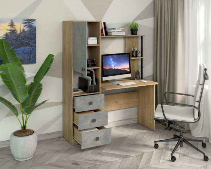 Стол компьютерный СК-8 дуб крафт/ателье