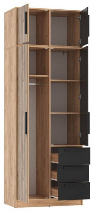83.09 шкаф для одежды Вегас Дуб золотой / Черный