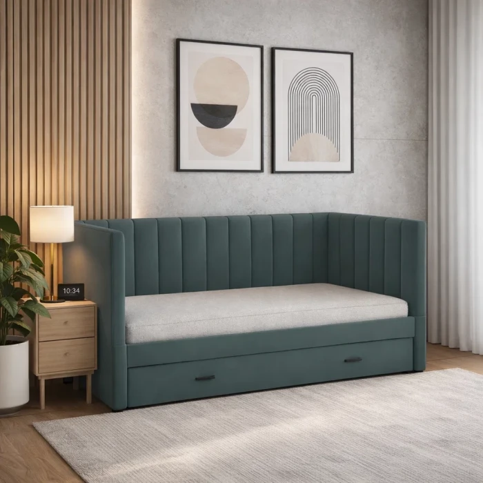 Подростковая кровать "Нега" с бортами (интерьерная), Серый