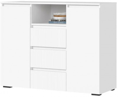 Хелен КМ 01 Комод 1202 (1.202х0.958х0.460) белый супермат, белый/белый