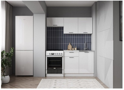 Кухонный гарнитур ЛДСП Дуся 1600, Белый бриллиант/Белый