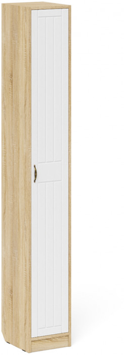 Прихожая П-6 Компоновка № 31, цвет дуб сонома/фасады МДФ белое дерево фрезеровка прованс, ШхГхВ 200х50х210 см., универсальная сборка