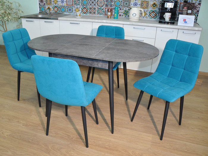 Обеденная группа Стиль-1 / Стул Х 4 шт. / Цемент темный/черный / бид 26