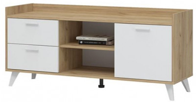 ИРИС ТБ-02 Тумба ТВ (1400х620х425) дуб крафт золото/белый