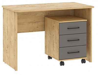 Бруно Стол с тумбой Дуб Вотан / Серый графит