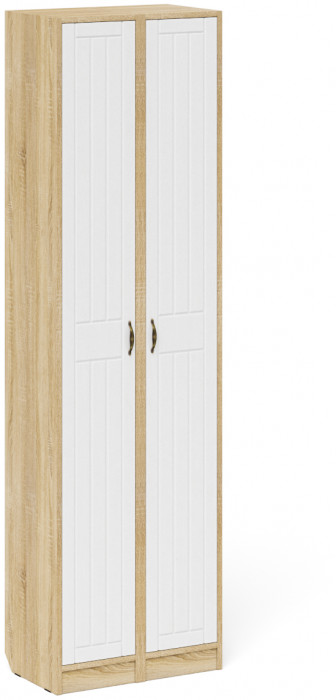 Прихожая П-6 Пенал + Пенал, цвет дуб сонома/фасады МДФ белое дерево фрезеровка прованс, ШхГхВ 60х35х210 см., универсальная сборка
