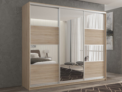 Шкаф-купе Кааппи 5 Сонома Светлый 240х60х230 см