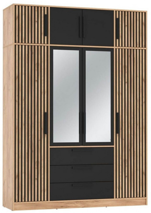 83.07 шкаф + 83.10 тумба Вегас Дуб золотой / Черный