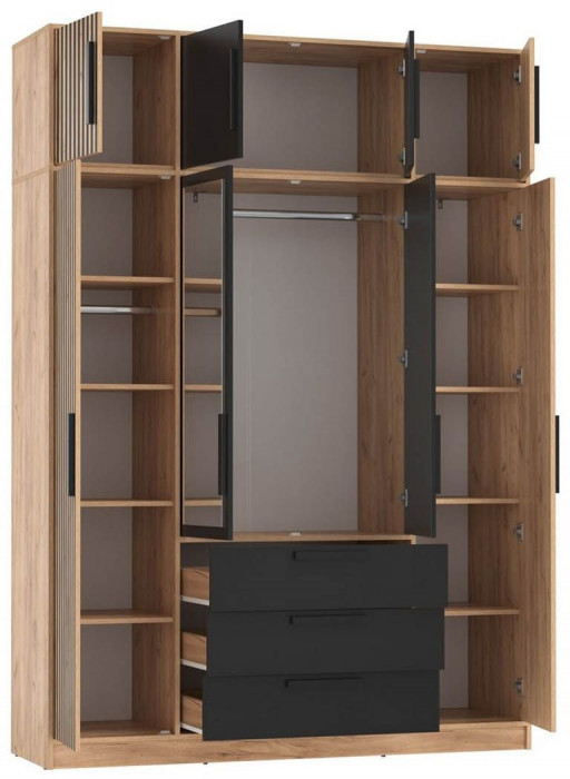 83.07 шкаф + 83.10 тумба Вегас Дуб золотой / Черный