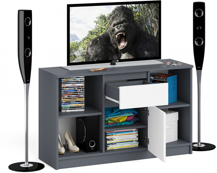 Мори Тумба ТВ МТВ1204.1, графит/белый