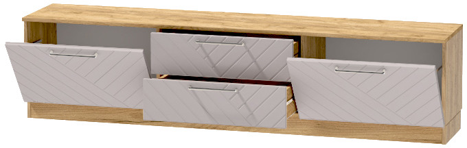 Тумба-4 под ТВ напольная "Иннэс-7", Крафт золотой/Грэй софт