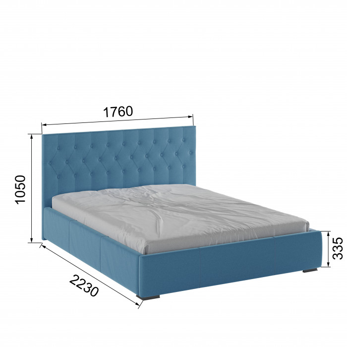 Октавия Кровать интерьерная 160 светло-голубой ромб, ПМ