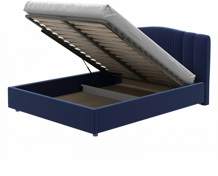 Кровать-12М с подъемным основанием 1800 темно-синяя