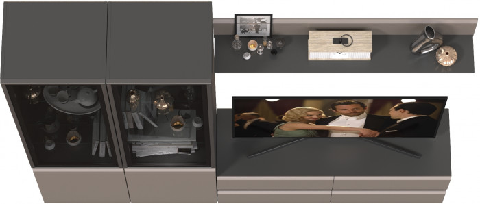 Сидней Комплектация № 049, корпус: антрацит/фасады: МДФ веллюто капучино