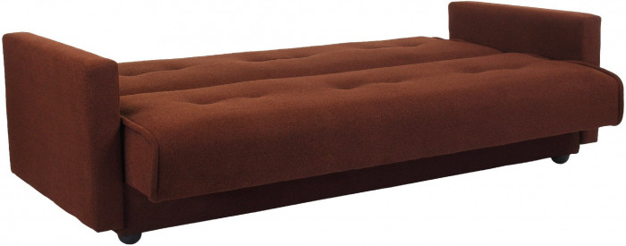 Раскладной диван-кровать, прямой, книжка, цвет коричневый, Милан 140