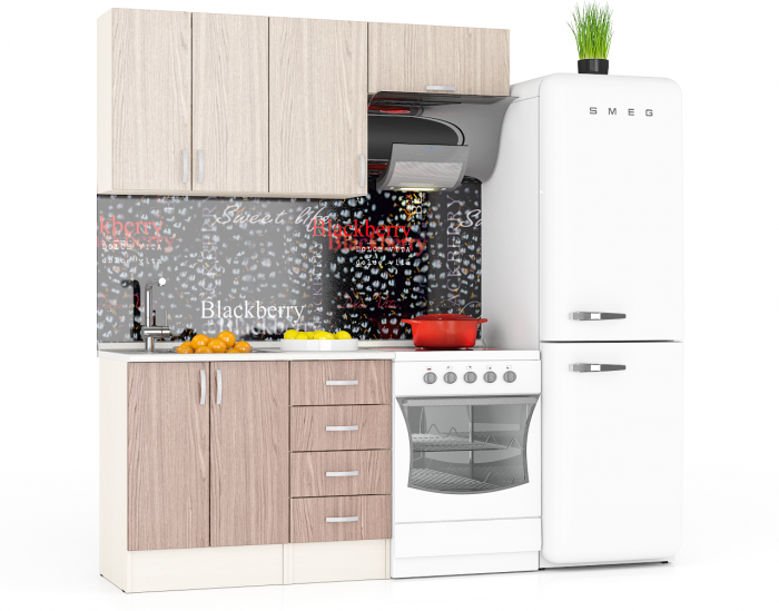 Кухня Мери 04 ШВ600+ШВ400+ШВв600+ШН600+ШН4Я400, дуб/ясень шимо светлый/ясень шимо тёмный