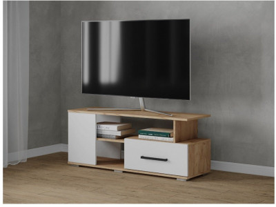 Тумба ТВ Парус-4 дуб крафт золотой/белый