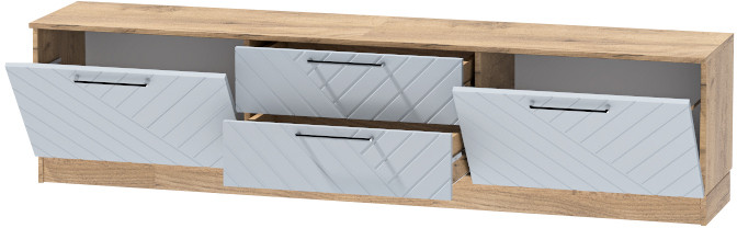 Тумба-4 под ТВ напольная "Иннэс-7", Крафт золотой/Монблан Р-846