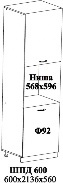 Ф-92 Мария (ШПД 600, ШН1200) МДФ белый