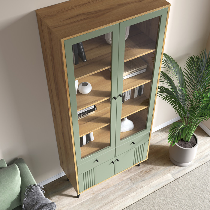 Шкаф-витрина 2-х дверная Вега Саксония