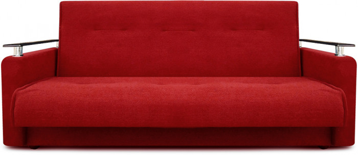 Раскладной диван-кровать, прямой, книжка, цвет красный, Милан Люкс 140