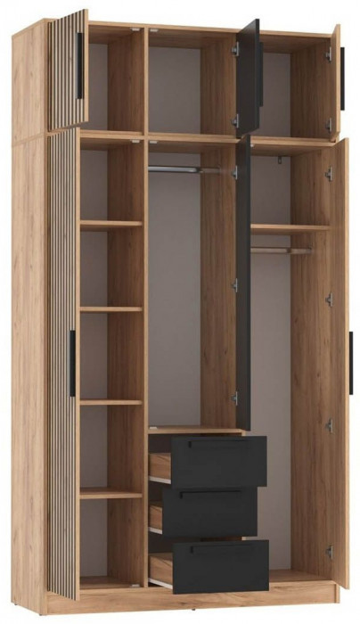 83.08 шкаф + 83.11 тумба Вегас Дуб золотой / Черный