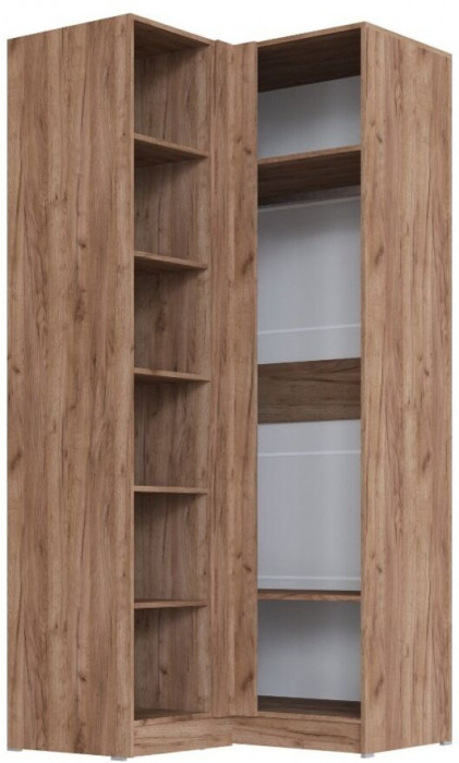 Вегас Шкаф угловой дуб крафт табачный/дуб крафт белый