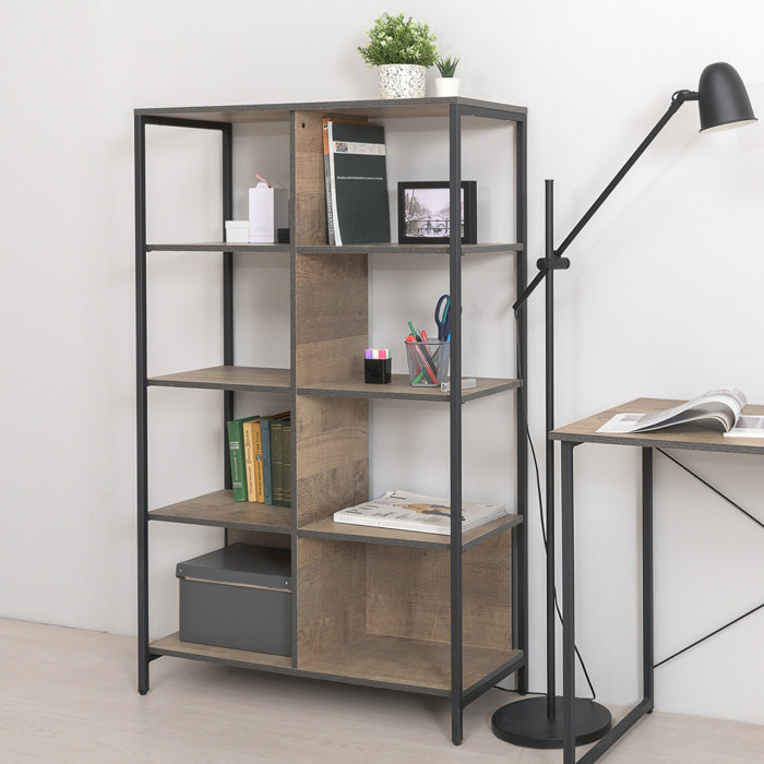 Трувор 13.151.02 Стеллаж + 13.307.01 Комод, цвет дуб гранж песочный/интра, ШхГхВ 199х37х146 см., универсальная сборка