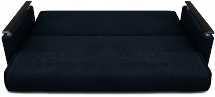 Раскладной диван-кровать, прямой, книжка, цвет черный, Милан Люкс 140