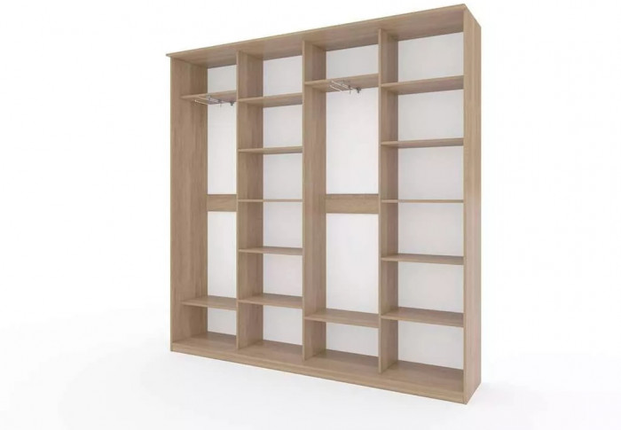 Шкаф купе Модерн 2362х450 4-х дверный 4-х секционный зеркальный с пескоструем №4 ясень