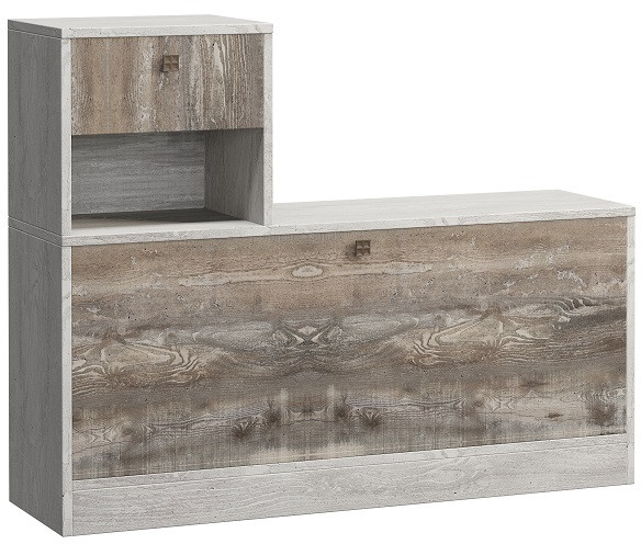 Обувница 1000 для прихожей "Марк" - Бетон пайн светлый/Бетон пайн темный