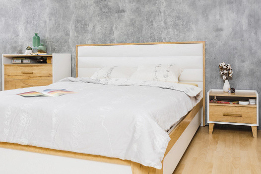 Кровать с ортопедическим основанием (дерево) Айрис 308 Люкс 140х200, дуб