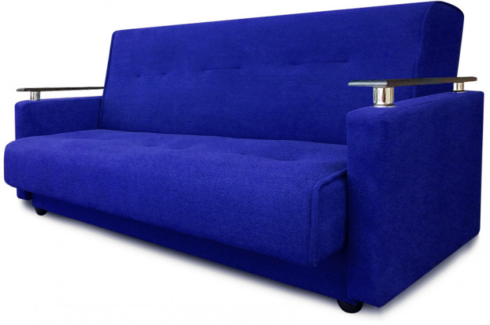 Раскладной диван-кровать, прямой, книжка, цвет синий, Милан Люкс 140