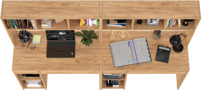 компьютерный стол Комфорт 12.77F + компьютерный стол Комфорт 12.77F, дуб крафт золотой