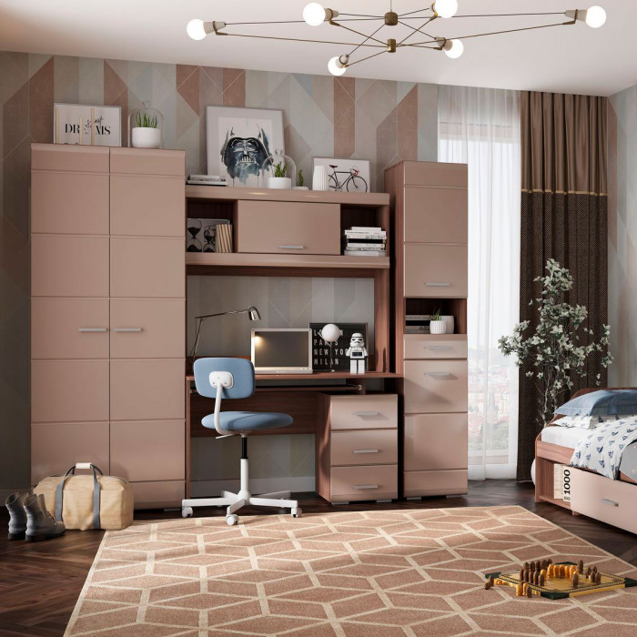 Симба шкаф 2-х створчатый (800*2000*570) дуб белфорт/белый глянец